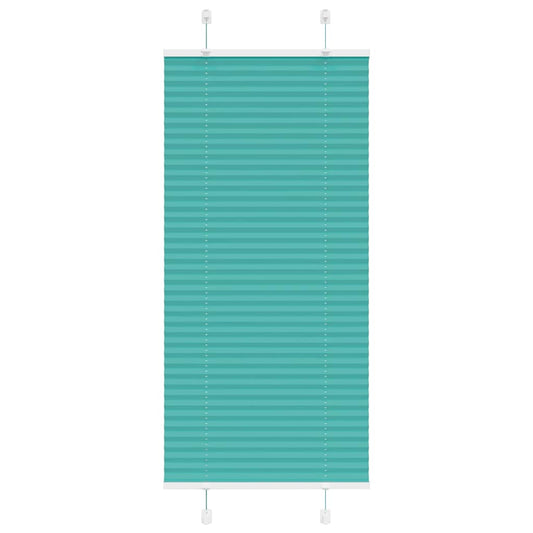 vidaXL Pleated Blind Petrol Green 65x100 cm Fabric Width 64.4 cm