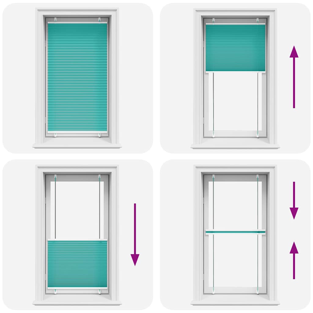 vidaXL Pleated Blind Petrol Green 80x100 cm Fabric Width 79.4 cm