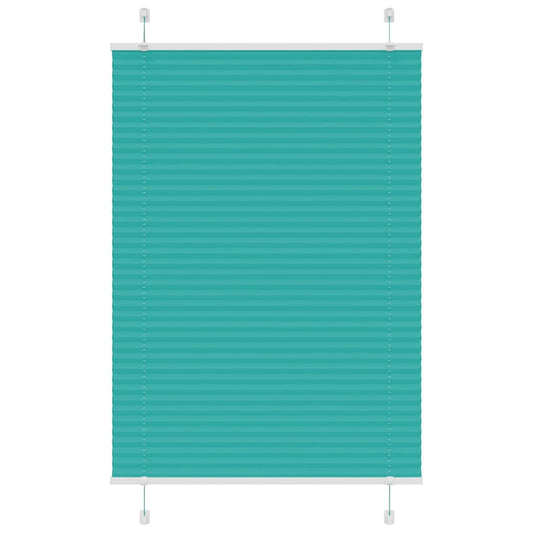 vidaXL Pleated Blind Petrol Green 95x100 cm Fabric Width 94.4 cm