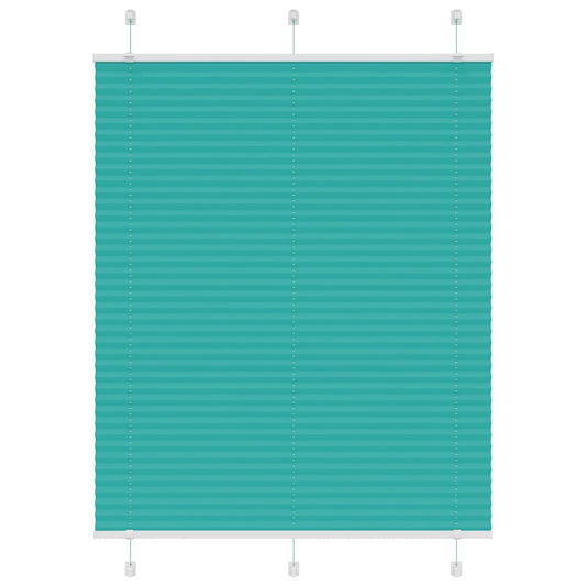 vidaXL Pleated Blind Petrol Green 105x100 cm Fabric Width 104.4 cm