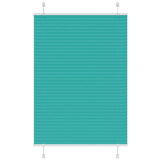 vidaXL Pleated Blind Petrol Green 100x150 cm Fabric Width 99.4 cm