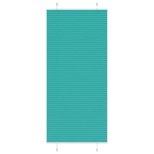 vidaXL Pleated Blind Petrol Green 90x200 cm Fabric Width 89.4 cm