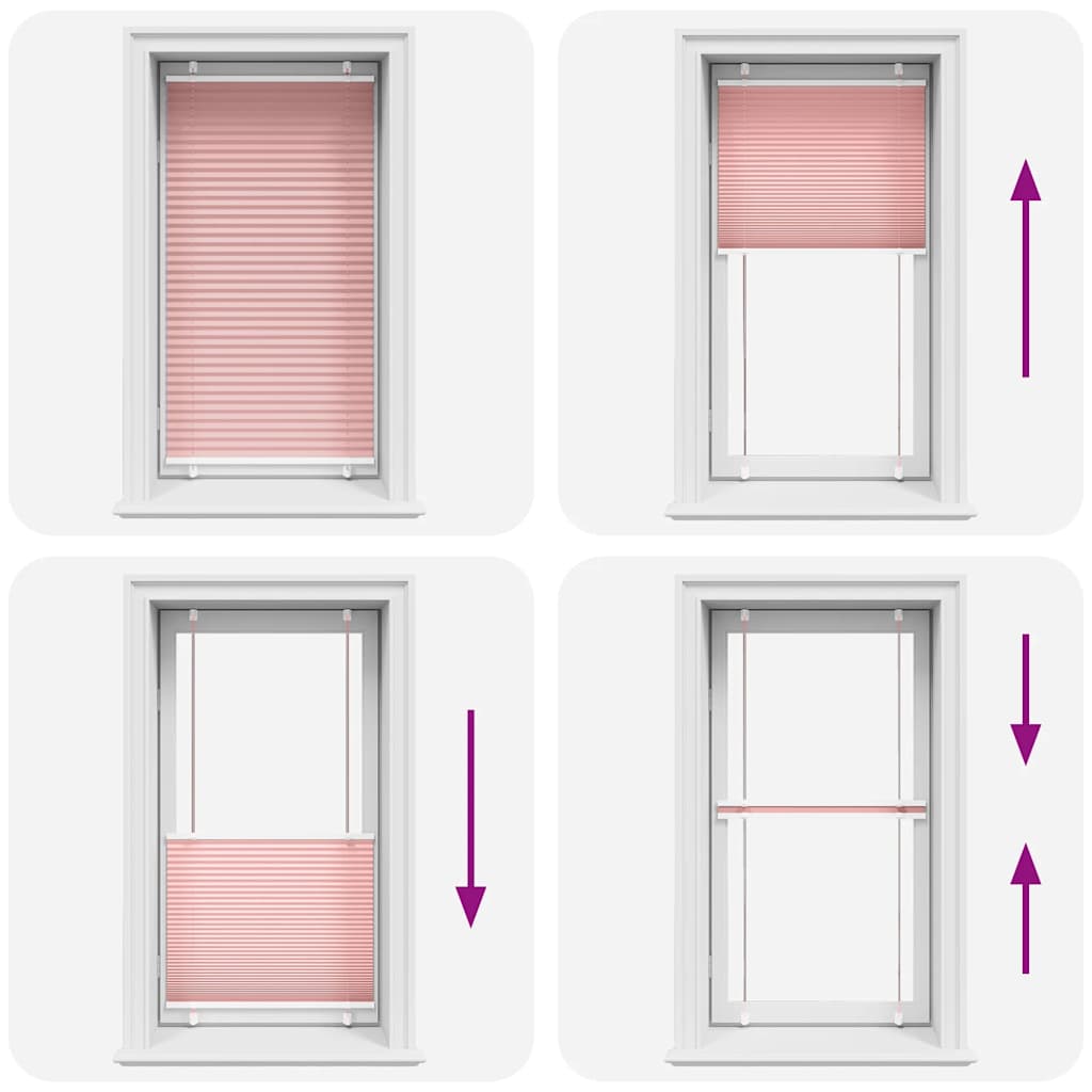 vidaXL Pleated Blind Pink 75x100 cm Fabric Width 74,4 cm Polyester
