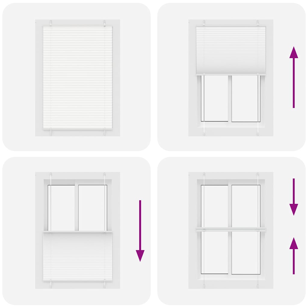 vidaXL Pleated Blind White 100x100 cm Fabric Width 99,4 cm Polyester