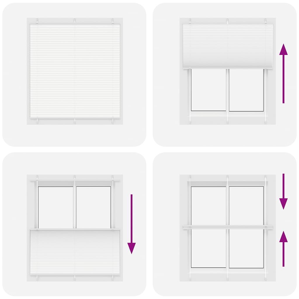 vidaXL Pleated Blind White 115x100 cm Fabric Width 114,4 cm Polyester