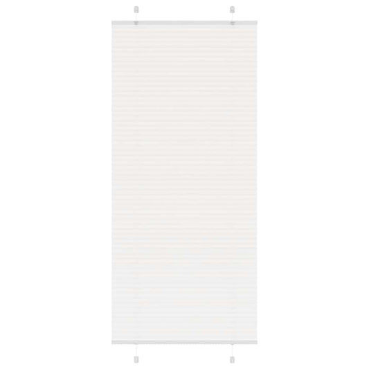 vidaXL Pleated Blind White 85x200 cm Fabric Width 84,4 cm Polyester