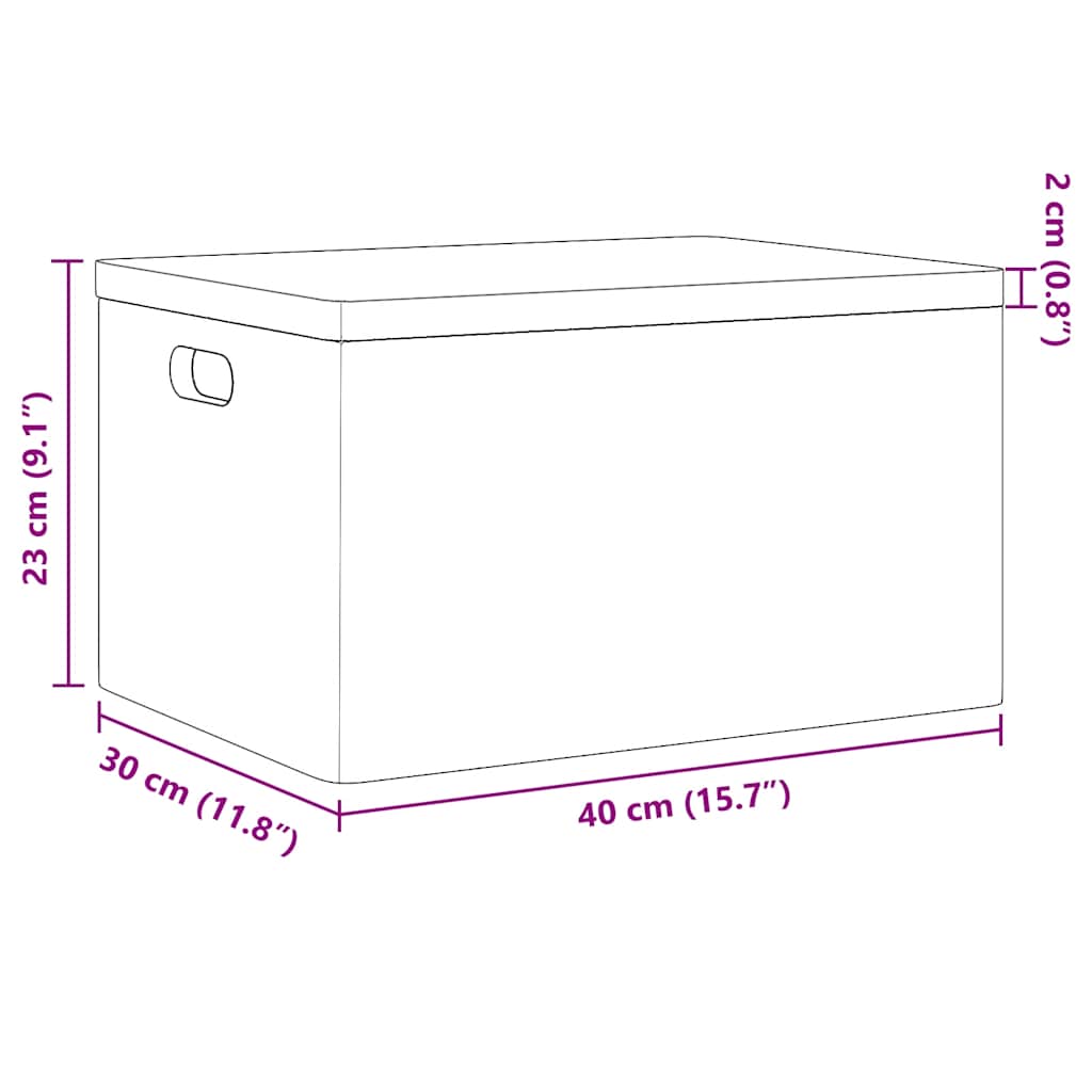 vidaXL Wooden Box with Lid and Handles 40x30x23 cm Solid Wood Pine