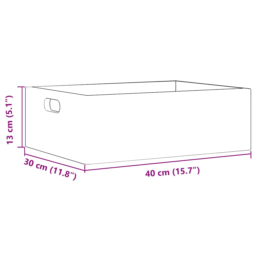 vidaXL Wooden Box with Handles 40x30x13 cm Solid Wood Pine