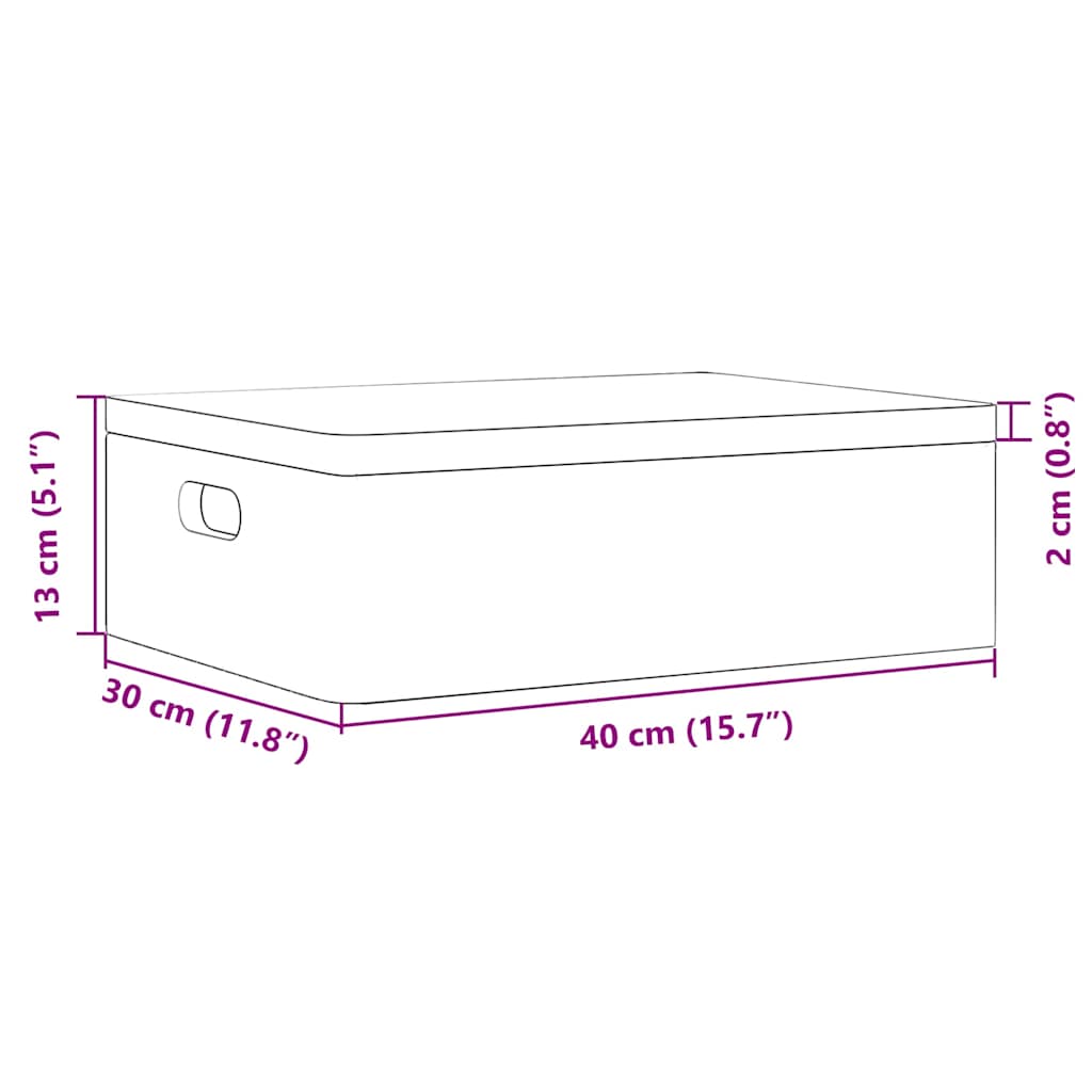 vidaXL Wooden Box with Lid&Handles Black 40x30x13cm Solid Wood Pine