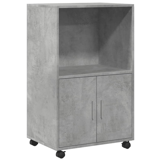 vidaXL Rolling Cabinet Concrete Grey 55x40x91 cm Engineered Wood