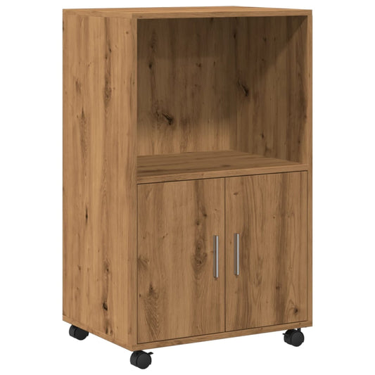 vidaXL Rolling Cabinet Artisian Oak 55x40x91 cm Engineered Wood