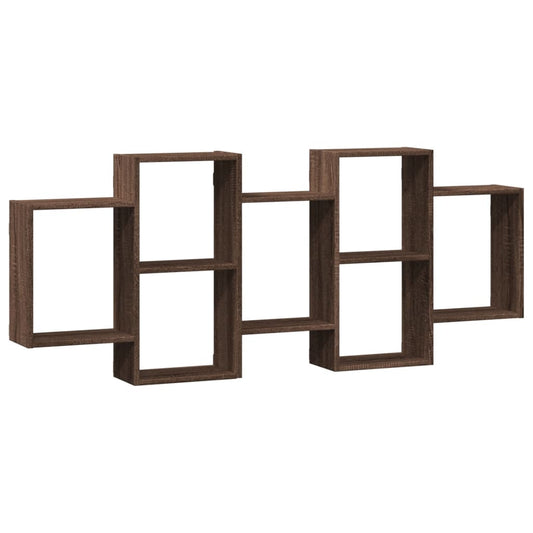 vidaXL Wall Shelf Brown Oak 159x18x65 cm Engineered Wood