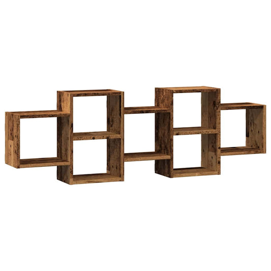 vidaXL Wall Shelf Old Wood 129x18x42 cm Engineered Wood