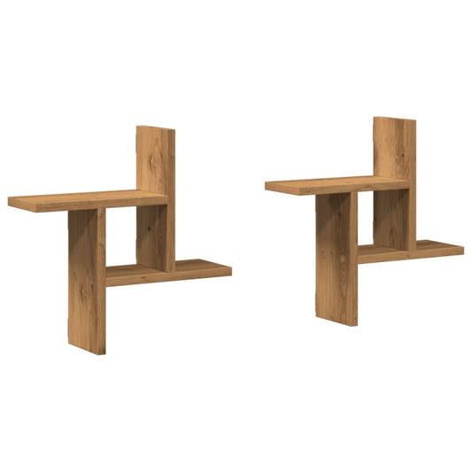 vidaXL Wall Shelves 2 pcs Artisian Oak 38x12x38 cm Engineered Wood
