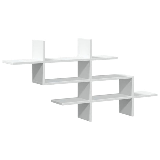 vidaXL Wall Shelf White 124,5x18x60,5 cm Engineered Wood