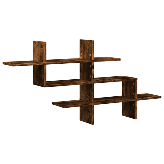vidaXL Wall Shelf Smoked Oak 124,5x18x60,5 cm Engineered Wood