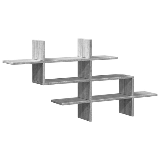 vidaXL Wall Shelf Grey Sonoma 124,5x18x60,5 cm Engineered Wood