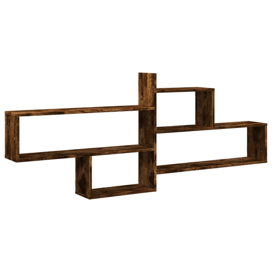 vidaXL Wall Shelf Smoked Oak 167,5x18x68 cm Engineered Wood