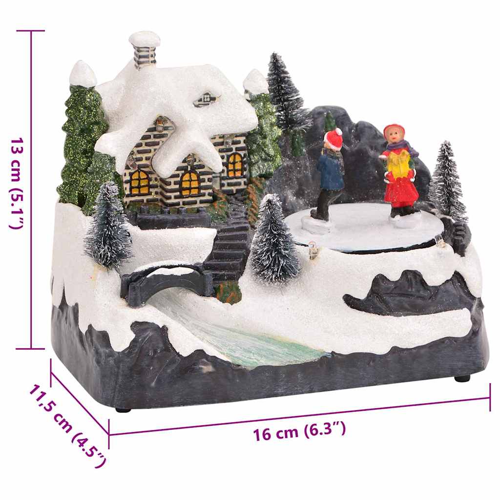 vidaXL Mini Christmas Village 16 x 11.5 x 13 cm Plastic Multicolour