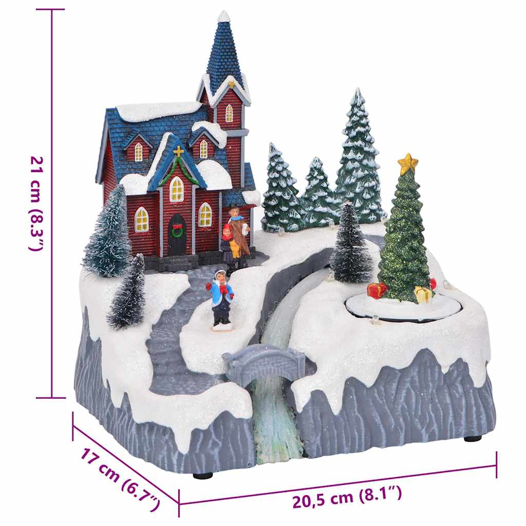 vidaXL Christmas Village Decoration Multicolour 20.5 x 17 x 21 cm