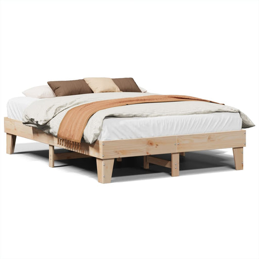 vidaXL Bed Frame without Mattress 150x200 cm King Size Solid Wood Pine
