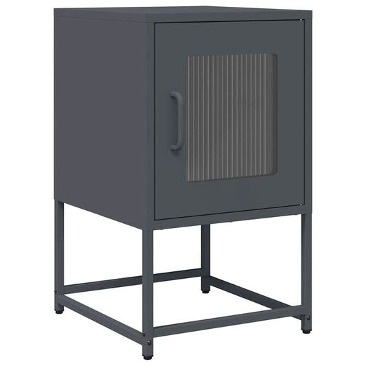 vidaXL Bedside Cabinet Anthracite 36x39x60,5 cm Cold-rolled Steel