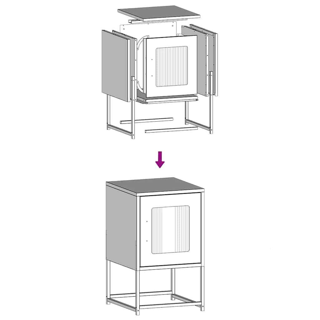 vidaXL Bedside Cabinet Anthracite 36x39x60,5 cm Cold-rolled Steel
