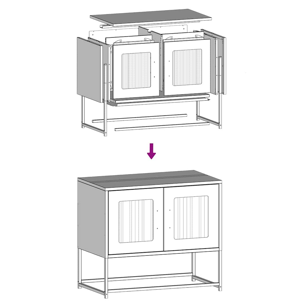 vidaXL TV Cabinet Pink 68x39x60,5 cm Cold-rolled Steel