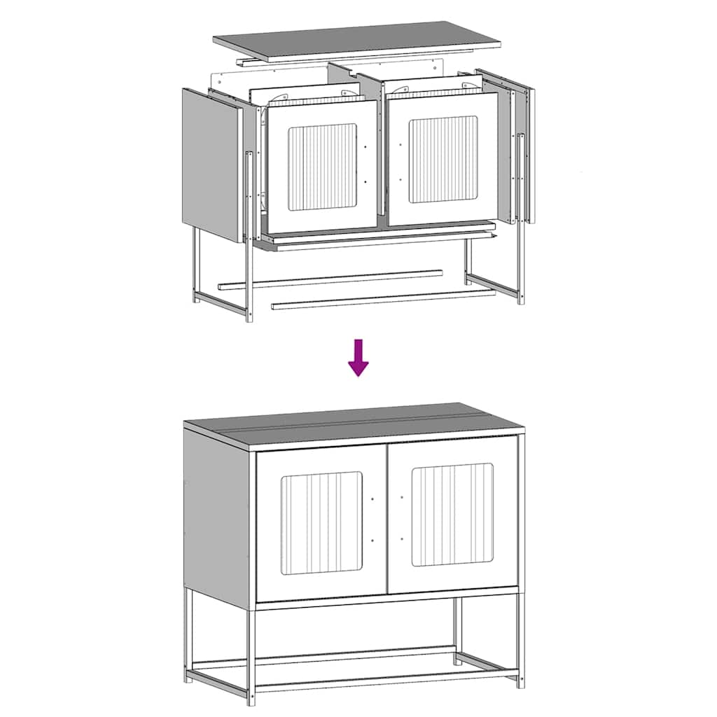 vidaXL TV Cabinet White 68x39x60.5 cm Cold-rolled Steel