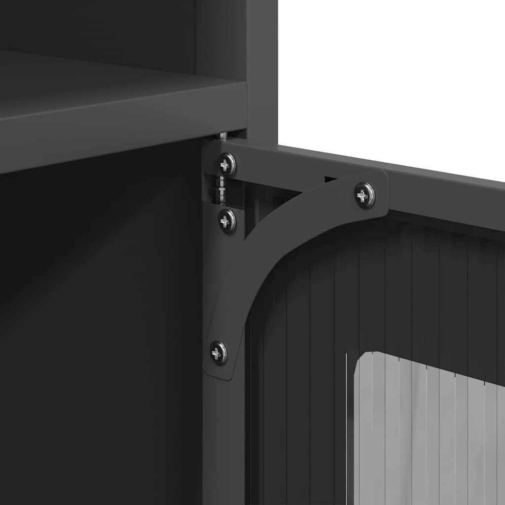 vidaXL Bedside Cabinet Black 36x39x78 cm Cold-rolled Steel