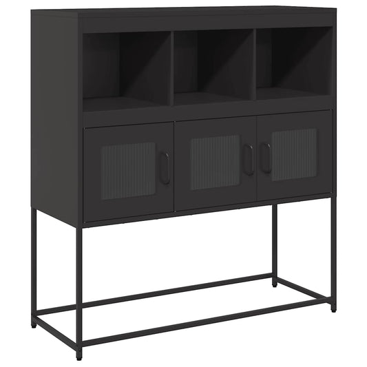 vidaXL Sideboard Black 100,5x39x107 cm Cold-rolled Steel