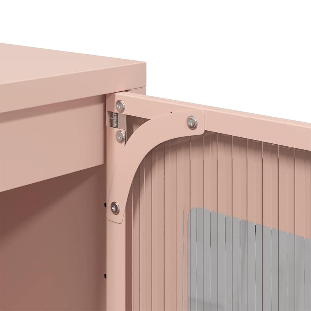 vidaXL Sideboard Pink 100.5x39x107 cm Cold-rolled Steel