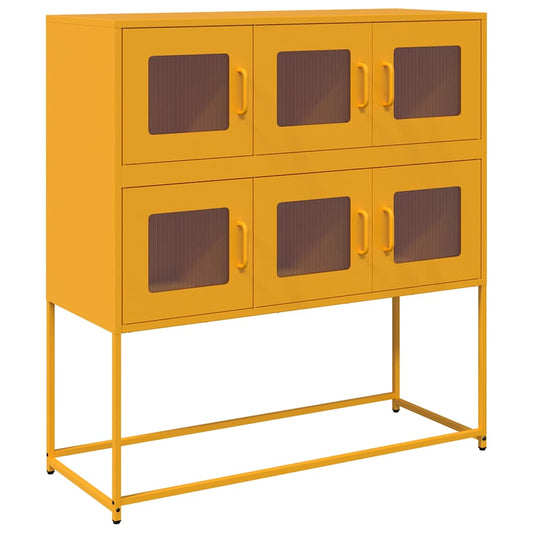 vidaXL Sideboard Mustard Yellow 100,5x39x107 cm Cold-rolled Steel