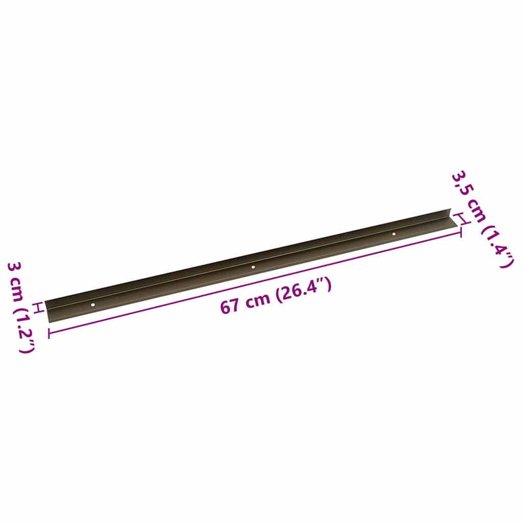 vidaXL Stair Nosings 30 pcs Brown 67 x 3.5 x 3 cm Aluminium