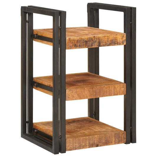 vidaXL Bedside Table Brown and Black 38 x 33 x 58 cm Solid Mango Wood
