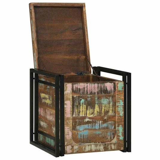 vidaXL Storage Box Brown and Black 50 x 50 x 50 cm Solid Reclaim Wood