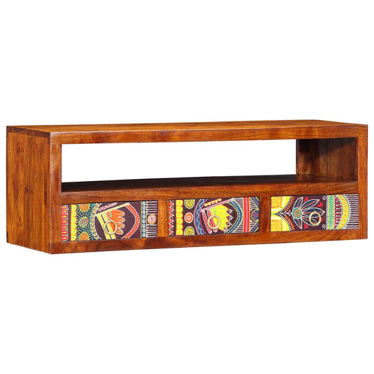 vidaXL Wall-mounted TV Cabinet Multicolour 90x30x30 Solid Wood Acacia