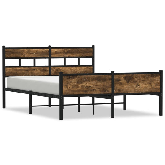 vidaXL Bed Frame without Mattress Smoked Oak 150x200 cm King Size Engineered Wood