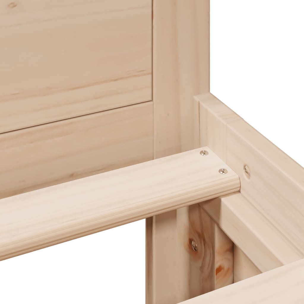 vidaXL Bed Frame without Mattress with Headboard 200x200 cm Solid Wood Pine