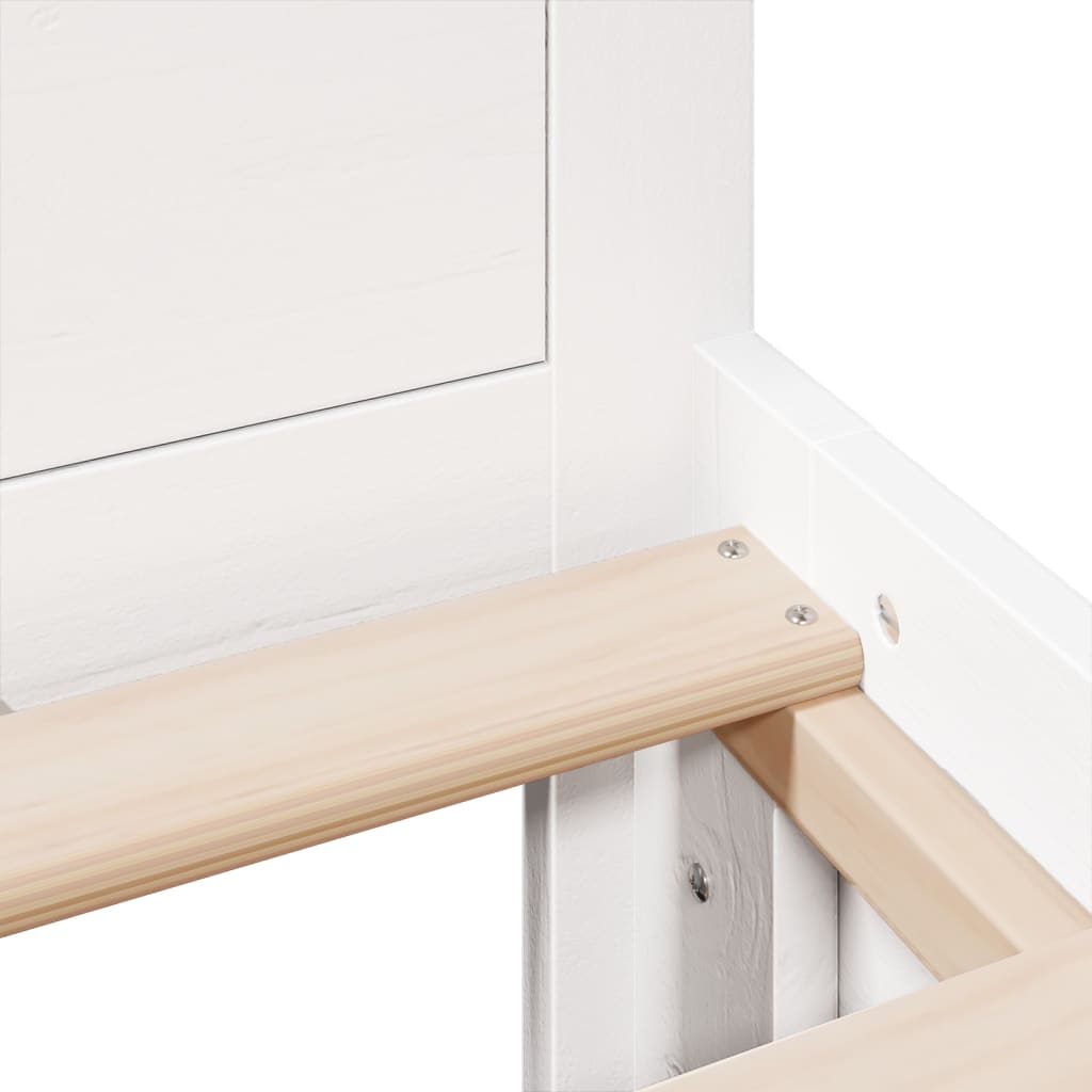 vidaXL Bed Frame without Mattress with Headboard White 180x200 cm