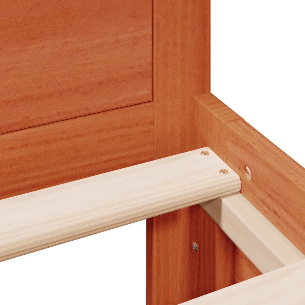 vidaXL Bed Frame without Mattress with Headboard Wax Brown 180x200 cm Super King Solid Wood Pine