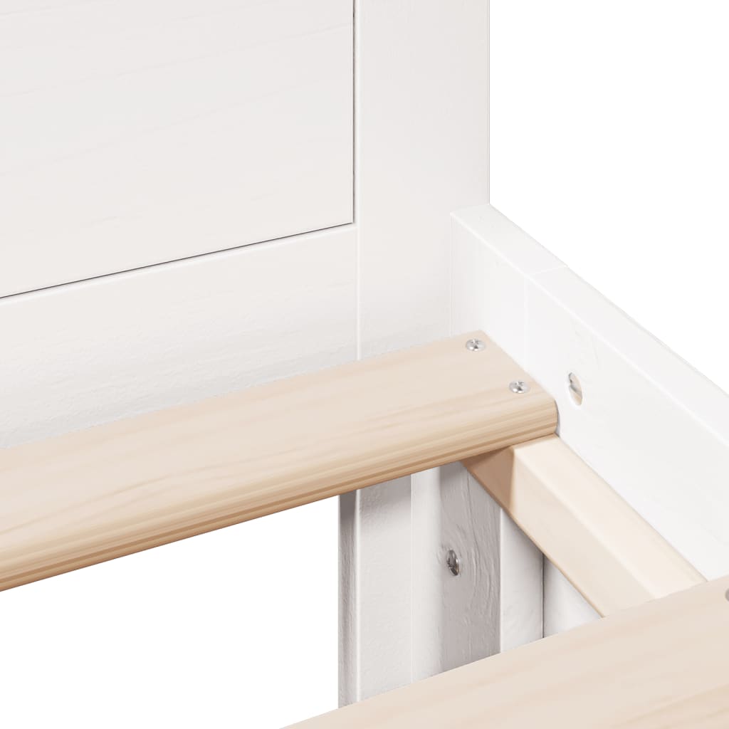 vidaXL Bed Frame without Mattress with Headboard White 140x200 cm Solid Wood Pine