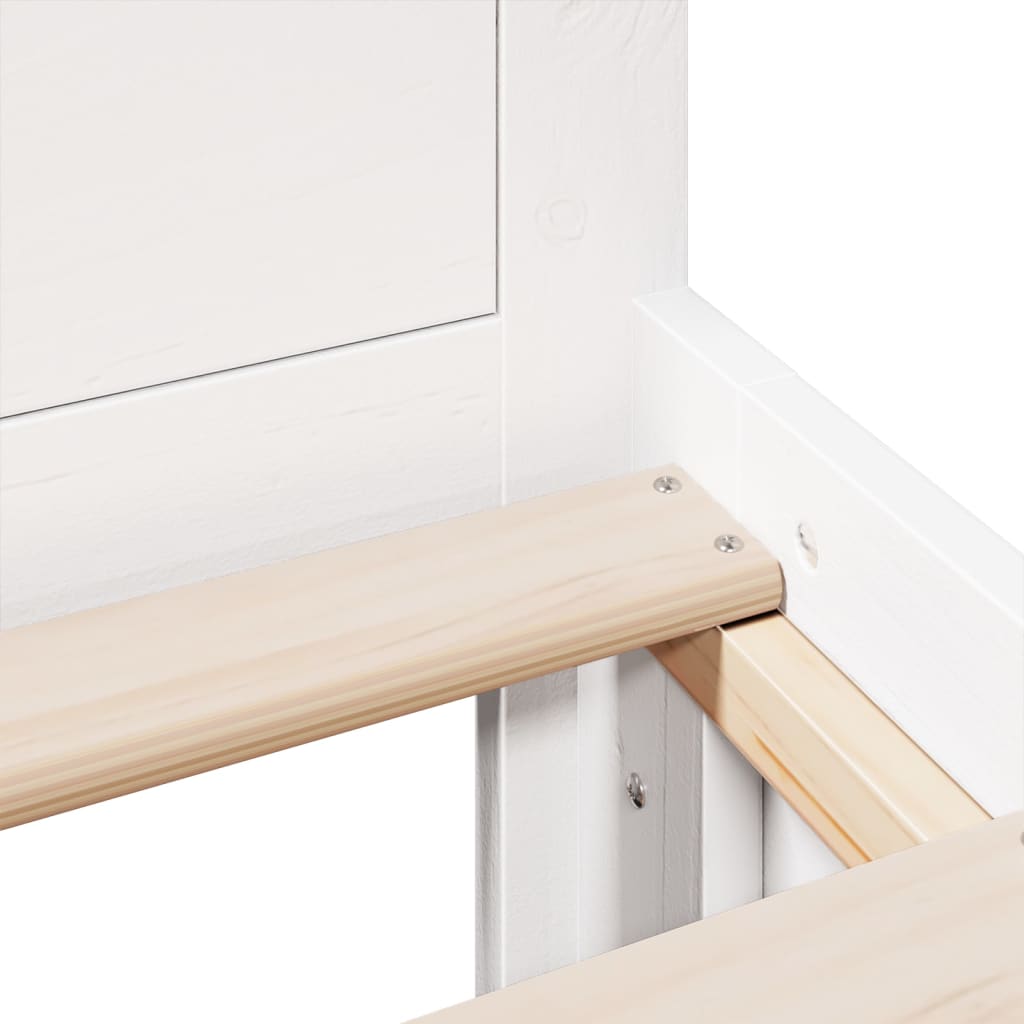 vidaXL Bed Frame without Mattress with Headboard White 120x200 cm Solid Wood Pine