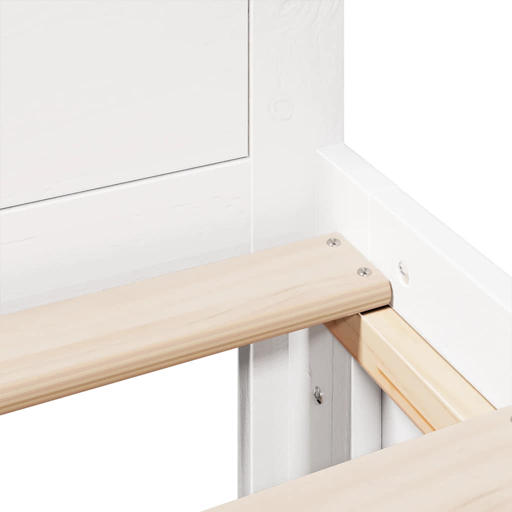 vidaXL Bed Frame without Mattress with Headboard White 135x190 cm Solid Wood Pine