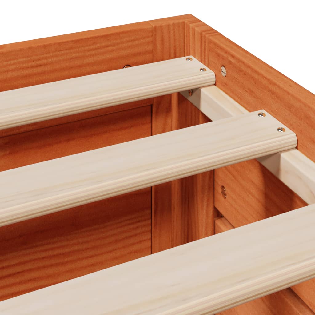 vidaXL Bed Frame without Mattress with Drawers Wax Brown 100x200 cm Solid Wood Pine