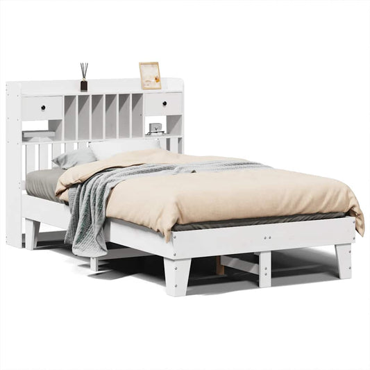 vidaXL Bed Frame without Mattress White 135x190 cm Solid Wood Pine