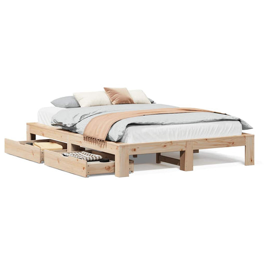 vidaXL Bed Frame without Mattress 140x190 cm Solid Wood Pine