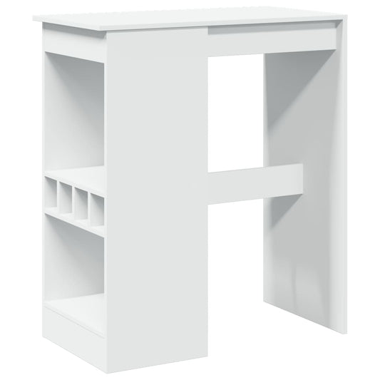 vidaXL Bar Table with Racks White 90x47,5x103,5 cm Engineered Wood