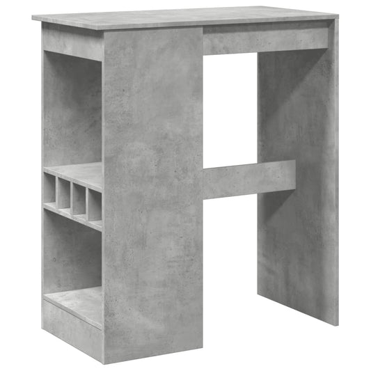vidaXL Bar Table with Racks Concrete Grey 90x47.5x103.5 cm