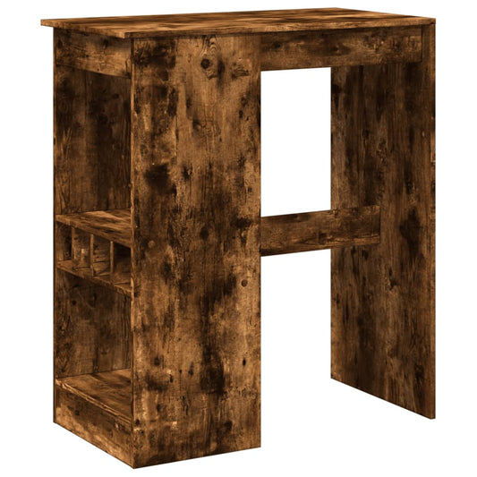 vidaXL Bar Table with Racks Smoked Oak 90x47,5x103,5 cm Engineered Wood